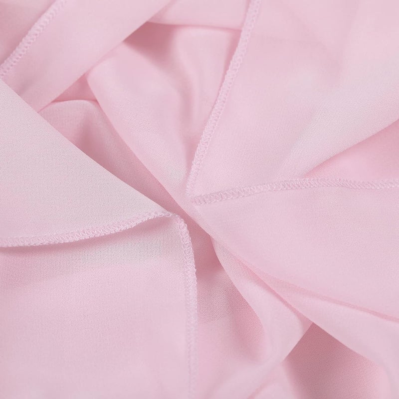 QueenDream Pink Valentines Day Decor Table Runner Chiffon Cloth Rustic Gauze Sheer Table Runner 120 Inch 10 FT for Wedding Baby Bridal Shower Sheer Boho Spring Home Tea Party Decorations - Image 3
